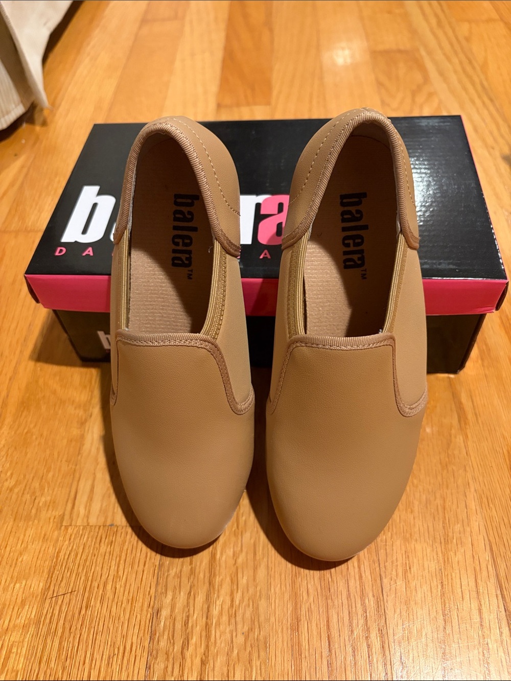 Balera Tan Slip-On Tap Shoes
